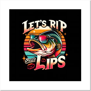 Bass Fishing Let'S Rip Some Lips Fishing Posters and Art